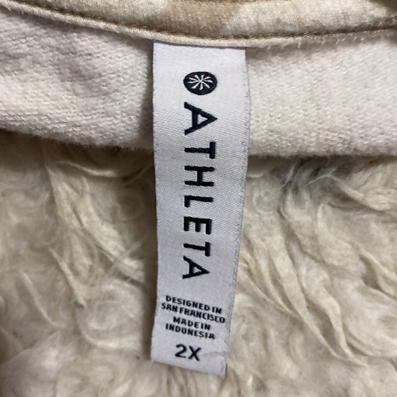 ATHLETA studio to street pullover sweatshirt in tan camo size 2X - Picture 9 of 11